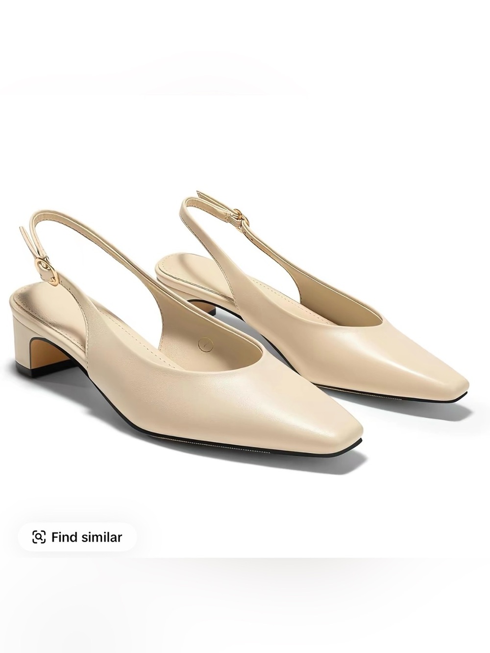 Women's Beige Slingback Pointed-Toe Pumps brand new